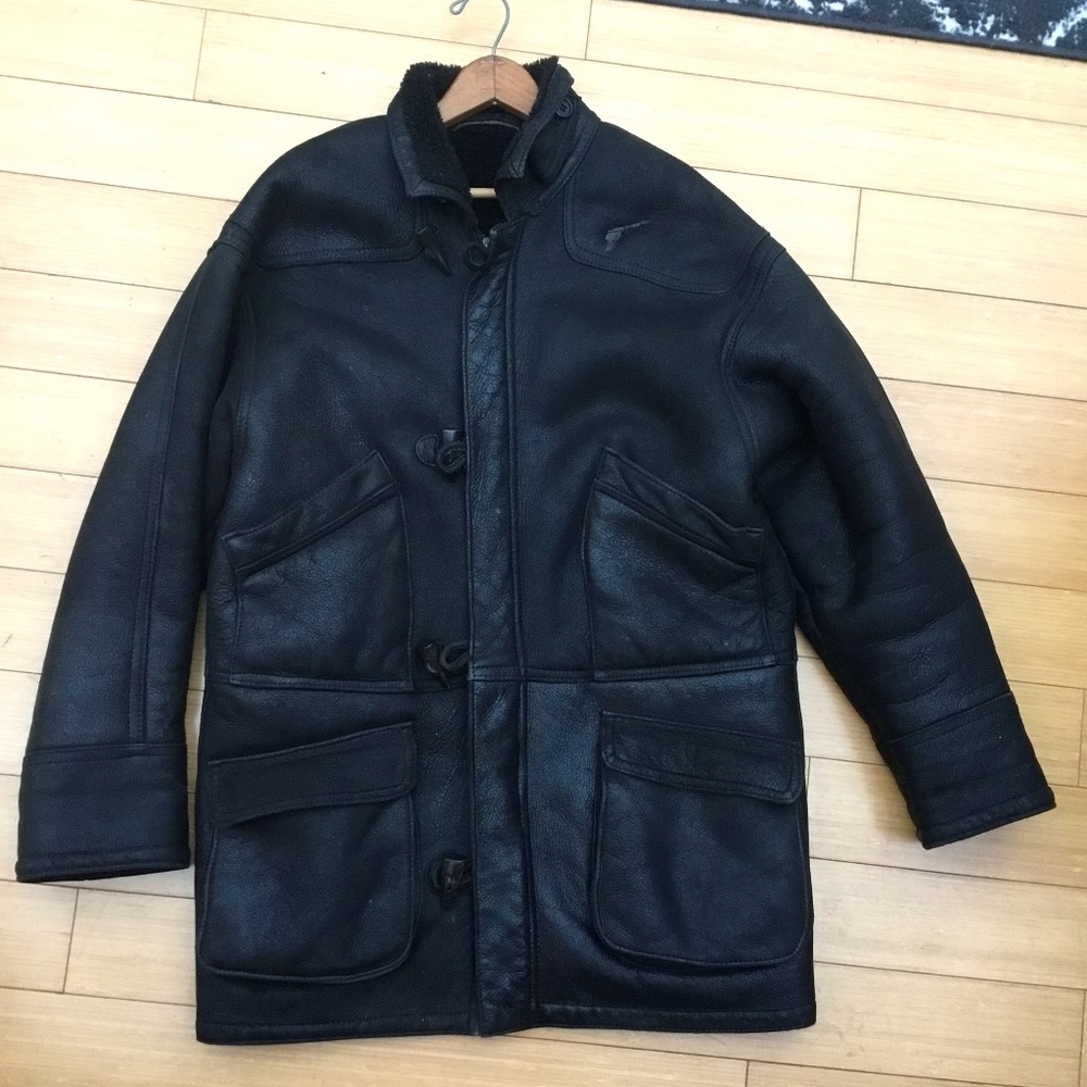 Sawyer of Napa, Shearling Duffle Style Coat Men’s Small/Med Sheepskin